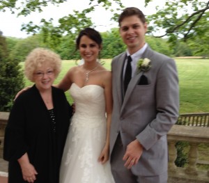 CT Officiant Zita Christian with newlyweds Jessie and Chris at the Waveny House in New Caanan CT